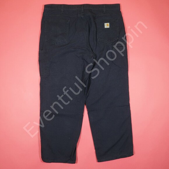 Carhartt Pants Mens 42 Blue Flame Resistant Cargo Cat 2 Canvas - Picture 3 of 6